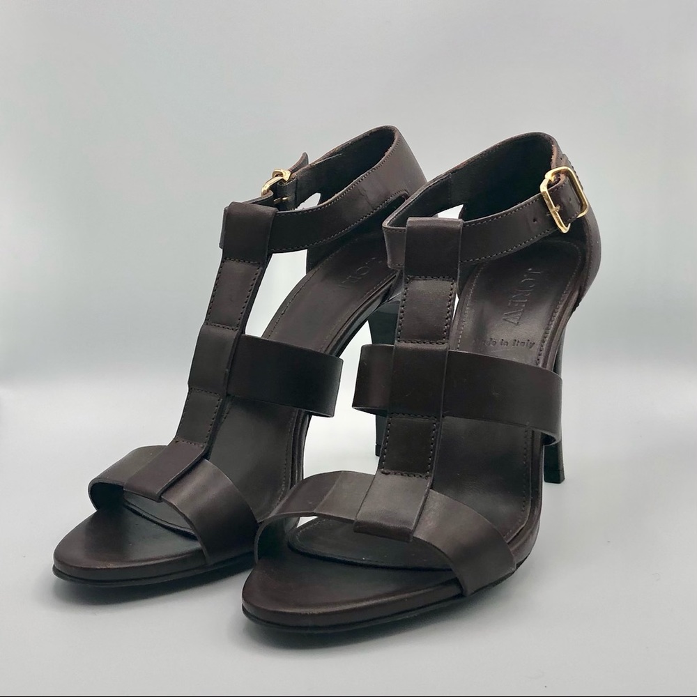 J CREW CHOCOLATE BROWN HEELED SANDAL